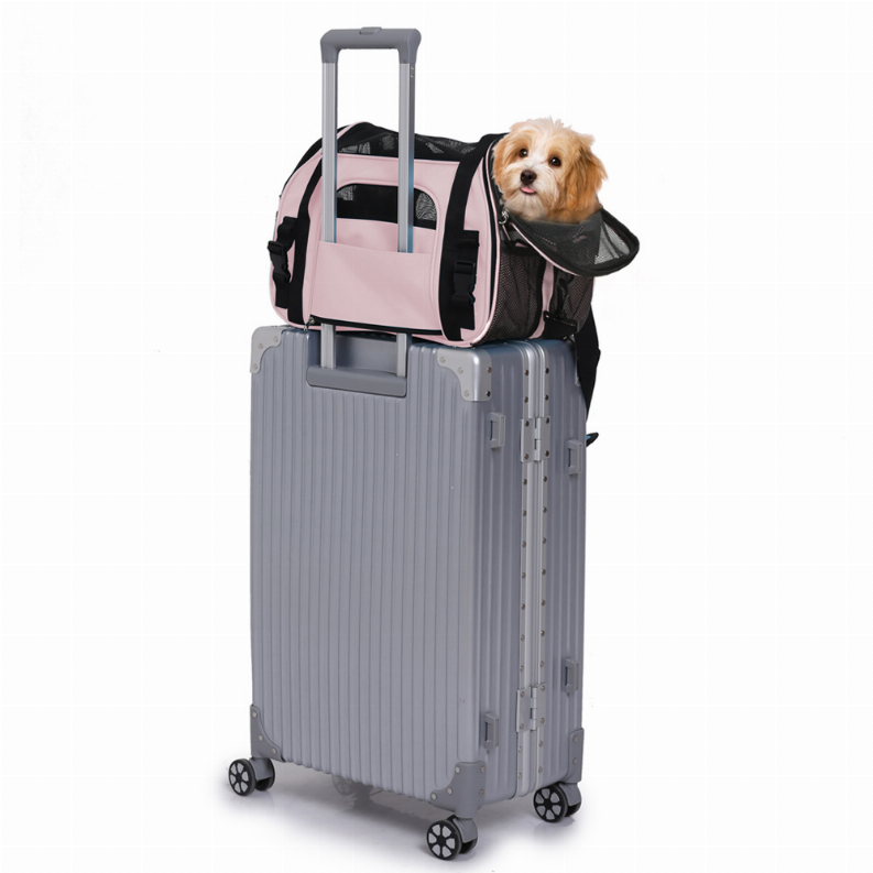 ZAMPA Soft-Sided Airline-Approved Dog & Cat Carrier Bag, Pink